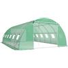 Outsunny Serra a Tunnel con 2 Aste di Supporto 2 Porte Avvolgibili e Finestre con Rete Copertura in PE Anti-UV Verde | Aosom Italy