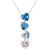LOVANS Collana Cuore Argento 925 Donna, Zircone Blu Rosso e Viola Sfumato Gioielli Donna, Idee Regalo Compleanno San Valentino Natale