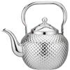SANQIAHOME Teiera in acciaio INOX con Filtro, 1,5 litri, Adatta a Piano di Cottura a induzione,argento Stile vintage