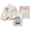 KEYIDO 30 Pezzi Scatole per Dolci Cupcake Bianco Porta Cupcakes con Finestra Trasparente e Maniglia e Base Singole Scatole Biscotti Kraft per Muffin Torte 2 Adesivi