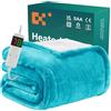 BOMOVA Coperta riscaldata spegnimento automatico, soffice coperta natalizia, 10 impostazioni di calore e timer da 5 ore, regalo per donna, decorazione natalizia per letto/divano,130x180cm,blu mare
