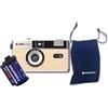 AgfaPhoto Analogue 35 mm Compact Film Camera beige set: pellicola per immagini in bianco e nero + batteria