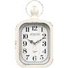 Menterry European Retro Rectangle Wall Clock, Antique Old-Fashioned Design, Vintage Style, Battery Operated Silent Decor Wall Clocks for Kitchen, Bedroom, Farmhouse, Office (Rectangle White)