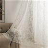 Sutuo Home Set di 2 tende in pizzo color avorio, lunghe 213 cm, pannelli trasparenti con ricamo floreale vintage, in voile, per camera da letto, soggiorno, cucina, decorazione natalizia retrò, tasca