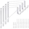 APACALI Holdware Confezione da 4 staffe resistenti per armadio, 280 x 25 x 2,5 cm, colore bianco, ganci di supporto per mensole da parete e staffe di supporto per asta con viti (280 x 240 x 3 mm - D x H x L)