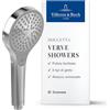 Villeroy & Boch Verve Showers Soffione Doccia, doccetta con 3 tipi di getto commutabili con un pulsante, EasyClean, risparmio idrico, antiriflusso - cromato