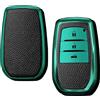 KUNIO Custodia per chiave auto adatta per Toyota Yaris Cross Yaris Hybrid Rav4 Aygo CHR Prius Crown Custodia portachiavi TPU 3 tasti verde