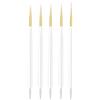 ZEOHBETY Pennelli per nail art, 5 pennelli per nail art, strumenti per punteggiare, set di pennelli per disegno artistico per linee lunghe, dettagli sottili, dimensioni 7/9/11/15/22 mm, bianco