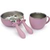Taiki Steel - Food Set Malva Ciotola + Bicchiere + Cucchiaio + Forchetta Acciaio/Silicone