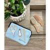 Mami Pure Set - Gift Set composto da: Pochette Celeste - Spazzola e pettine in legno - Forbicine, Tagliaunghie e limetta in vetro biscotto