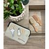 Mami Pure Set - Gift Set composto da: Pochette Biscotto- Spazzola e pettine in legno - Forbicine, Tagliaunghie e limetta in vetro biscotto