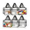 DBAATTZ 6 Tasche Portaoggetti per Giocattoli, Riutilizzabile Borsa Trasparente per Giocattoli in PVC, Contiene 36 etichette, per Puzzle, Mattoncini, Libri