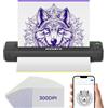 MUNBYN 300DPI Stampante Stencil Tattoo ITP06, 2600 mAh Stampante Termica Tattoo Wireless con 20 Pezzi di Stencil per Trasferimento, Compatibile con Smartphone e PC, Per Tatuatori e Principianti
