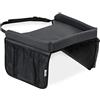 hauck Play on Me, Grigio - Vassoio da Viaggio per Bambini per Seggiolino Auto Gruppo 1, Tavolino Gioco Organizer con Tasche Portaoggetti, con Cintura Regolabile