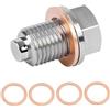 Lynqvor Tappo Di Scarico Dell'olio Magnetico, Dado Di Scarico Della Coppa di Schiacciamento in Rame, Adatto per Auto, Moto e Barche, Protezione Motore Avanzata, Facile Installazione, Universale M14x1.5