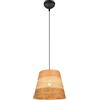 RL LIVE YOUR LIGHT Reality Leuchten Joeline R31731926 - Lampadario a sospensione, in metallo nero opaco, paralume in filo di carta, colore marrone, non incluso 1 x E27