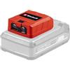 Einhell Adattatore per batteria TC-CP 18 Li con porta USB-A e USB-C X-Change (18 V, ricarica cellulare per smartphone, tablet e simili, senza batteria)