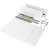 Emuca - Kit cassetto per cucina o bagno con pannelli inclusi e guide con estrazione totale con chiusura soft, altezza 93 mm per modulo 900 mm e profondità 500 mm, bianco.