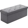 BRIAN & DANY Pouf Contenitore, Cassapanca Contenitore Da Interno, Panca Poggiapiedi Pieghevole Per Soggiorno, Camera Da Letto, Camerino, Grigio, 110 x 40 x 40 cm