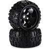 KEEDA Pneumatici 1/8 RC Monster Truck e ruote esagonali da 17 mm, pneumatici da 150 mm per auto RC 1:8 Redcat Rovan HPI E-MAXX Savage FLUX HSP Kyosho Hobao Arma Kraton RC Car (2 pezzi)