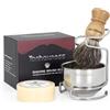 Tonhawness Kit di pennelli da barba da uomo, 4 in 1, include pennello da barba in puro tasso, sapone da barba e ciotola da barba in acciaio inox e supporto, regalo per barbiere da uomo