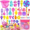 Joyreal 46 Pezzi Gelato Giochi Sabbia Spiaggia Bambini - Giocattoli con Borsa Rete, Stampi per Dolce, Paletta e Secchiello Mare