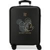 Disney Joumma Bags - Valigia da cabina Disney Topolino Outline, realizzata in ABS, materiale resistente e leggero, quattro ruote doppie di rotazione multidirezionale, chiusura a combinazione laterale, Nero