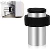 TOKPLNU Fermaporta a pavimento, 50 mm, resistente, in acciaio inox, moderno, alto, con paraurti in gomma antirumore, fermaporta da pavimento per battiscopa, argento