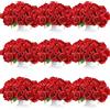 Jexine Bouquet di rose artificiali in seta, 120 pezzi, fiori realistici, centrotavola fai da te, rose finte per la casa, decorazioni per matrimoni, feste (rosso)
