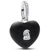 PANDORA Moments 794424C02 - Ciondolo con lucchetto a forma di cuore, in argento Sterling con zirconi, compatibile Me und Moments, colore: Nero opaco