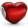 PANDORA Colours Ciondolo a forma di cuore in argento Sterling, smalto rosso
