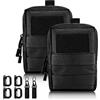 PlsMupn Marsupio Tattico, 2 Pezzi,Borsello Tattico con 4 Moschettoni, Borsa Tattica in Oxford 600D, Pratico e Portatile, Accessori Campeggio per Alpinismo & Camping
