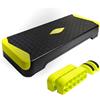 BILDER - Step per Allenamento Aerobico, Stepper Fitness Casa e Palestra Antiscivolo, Altezza Regolabile, Pedana Ideale per Migliorare Forza e Coordinazione, Capacità di Carico 150kg, Esercizi Home Gym