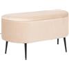 Generico Panca da Interno in Velluto colore Beige