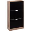 5 five simply smart Scarpiera 3 Cassetti colore Nero e Naturale cm.60x119,5