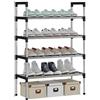 AcornFort S5 Scarpiera a 4 Ripiani, Scaffale Portascarpe, Organizzatore per Scarpe per 8-12Paia di Scarpe, 30 x 56 x 80 cm, 16mm Addensare Extra Pipa, Corridoio, Camera da Letto (Silver)