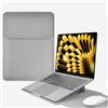 HaruYo 16-15-13-14 Pollici Custodia per Computer Portatile, per Laptop | con Supporto Funzione, Pelle Portatile Sleeve per MacBook Air/Pro/Surface Dell Lenovo HP PC (15-16 Pollici | Argento)