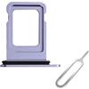 Cemobile Supporto per Slot SIM di Ricambio per iPhone 14 e 14 Plus (Versione Singola SIM) Con Anello di Tenuta Impermeabile + Vassoio e Pin di Espulsione (Viola)