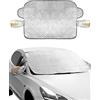 QWORK® Copri Parabrezza per Auto, Copertura per Parabrezza Magnete, Copertura Magnetica, Anti UV, Antipolvere e Impermeabile, 145 x 113 cm