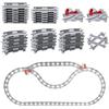 BOYIFEIJIE Set Binari 47 Pezzi - Binari Ferrovia City con Dritti, Curvi e Incroci - Giocattolo Ferroviario dai 2 Anni - Gioco Educativo Regalo per Bambini e Bambine