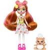 Enchantimals - Biloxi Bear, set con bambola e amica cucciola Trail, gonna, scarpe e accessori rimovibili, look a tema animali, giocattolo per bambini, 4+ anni, HTP81