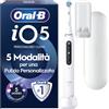 Oral-B Spazzolino Elettrico Ricaricabile iO 5N, Sensore di Pressione, 5 Modalità di Spazzolamento, 1 Spazzolino Elettrico Oral B, 1 Testina, Custodia da Viaggio, Bianco, Idea Regalo