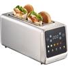 Yabano Tostapane 4 fette con touch screen e funzione memoria, timer, scongelamento e riscaldamento, tostapane in acciaio inox con 6 livelli di doratura, 5 programmi per il pane