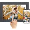 Jaihonda Frameo - Cornice digitale Wi-Fi da 10,1 pollici, 1920 x 1200 HD, touch screen con memoria da 16 GB, rotazione automatica, condivisione di foto e video istantaneamente, montaggio a parete