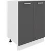 VCM Armadio da cucina larghezza 60 cm ante girevoli Mobile base cucina Esilo Bianco/Antracite