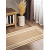 Hanse Home Jutta - Tappeto di iuta naturale e fatto a mano, robusto con bordo, look bohémien, per soggiorno, camera da letto, sala da pranzo, corridoio, 80 x 250 cm