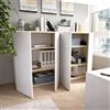 Dmora - Armadio multiuso 2 ante Gaviola, Mobile basso multifunzione, Armadietto porta scarpe, 79x40h96 cm, Bianco e Rovere