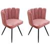 HOME DECO FACTORY Ariel - Set di 2 sedie in velluto rosa per mobili, per sedia, da tavolo, per soggiorno, sala da pranzo, camera da letto, mobili, tessuto e poliestere, 59,5 x 47,5 x 79 cm