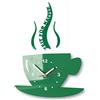 FLEXISTYLE Tazze - Orologio da Parete per caffè in Stile Moderno, Colore: Verde Scuro