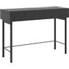 Selsey Tavolo da toeletta in piedi su piedi neri 110 x 79 cm Tavolo Trucco con 2 Cassetti Frassino Portland Nero Nolie